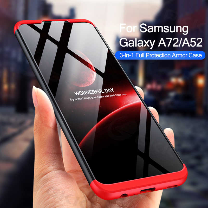 CARCASA GKK 360° SAMSUNG A72 ROJA CON NEGRO