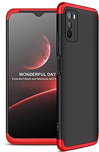 CARCASA GKK 360° XIAOMI REDMI 9 POWER ROJA CON NEGRO
