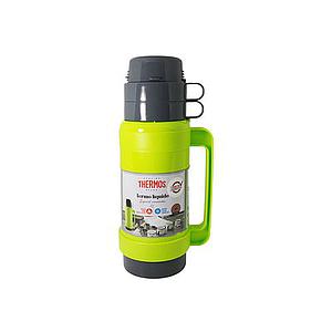 TERMO THERMOS PLASTICO Y VIDRIO COLOR VERDE 1LT.