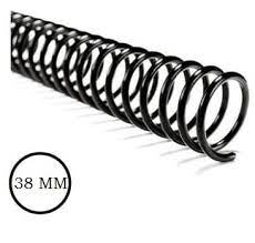 CAJA DE ESPIRAL PLASTICO 38mm NEGRO 25 UNID