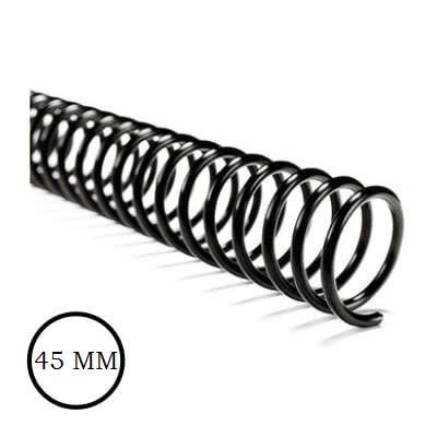 CAJA DE ESPIRAL PLASTICO 45mm NEGRO 10 UNID