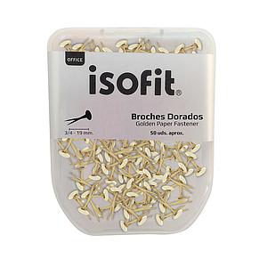 CAJA DE BROCHES DORADOS ISOFIT 50Unid.