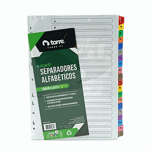 SEPARADOR TORRE A-Z CARTA CARTULINA