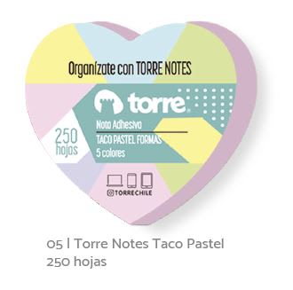 TACO NOTES TORRE ADHESIVO COLORES PASTELES 250HJS. 