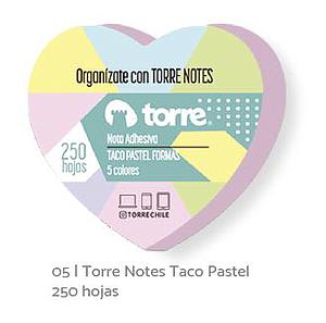 TACO NOTES TORRE ADHESIVO COLORES PASTELES 250HJS. 