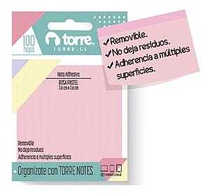 TACO NOTES TORRE ADHESIVO ROSA PASTEL 7,6 X 7,6CM 100 HJ.