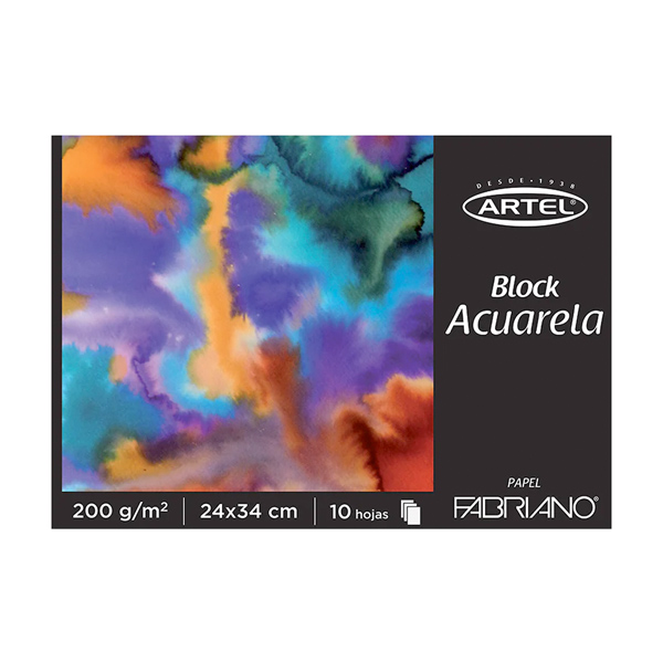 BLOCK ACUARELA ARTEL FABRIANO 10 HOJAS 200GRS. 24X34CMS.