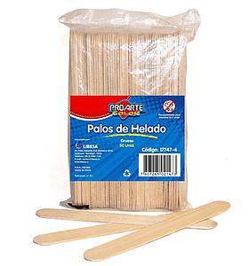PALOS DE HELADO PROARTE GRUESO 50 UNID.