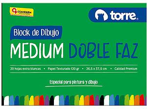 BLOCK DE DIBUJO TORRE 99 1/8 20 Hjs. DOBLE FAZ MEDIUM 26.5X37.2CM 120Gr