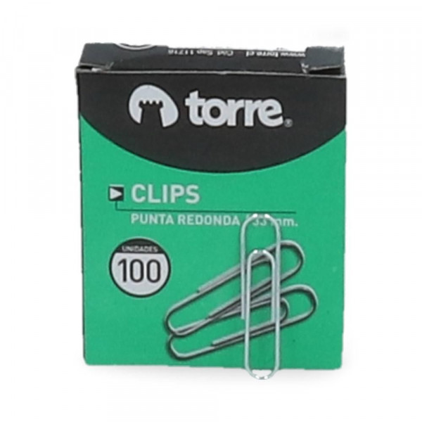 CLIP TORRE 1 PUNTA REDONDO 33 mm X 100 UNID. APROX.