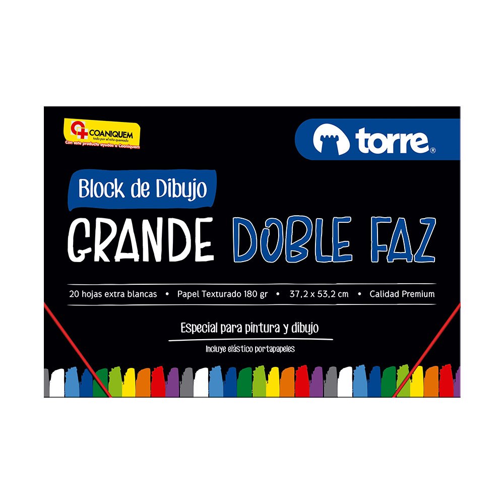 BLOCK DE DIBUJO TORRE 99 1/4 DOBLE FAZ 20 Hjs. 37.2X53.2CM 120Gr