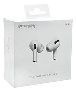 AUDIFONOS BLUETOOTH 5.0 MONSTER TW12 C/MIC BLANCOS