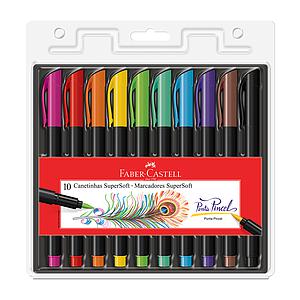 SET MARCADORES FABER CASTELL SUPERSOFT PUNTA PINCEL 10 COLORES