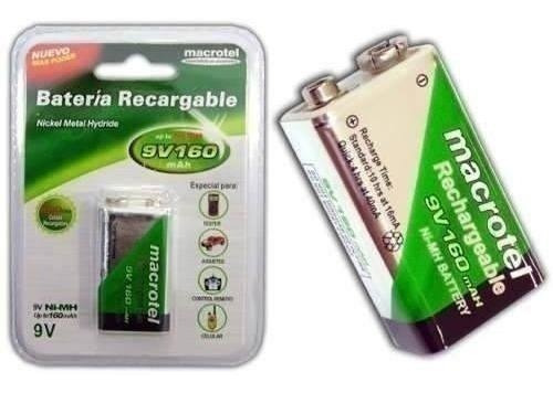 BATERIA RECARGABLE MACROTEL 9V 160mah