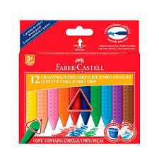 CRAYONES FABER DE CERA 12 COLORES TRIANGULAR 