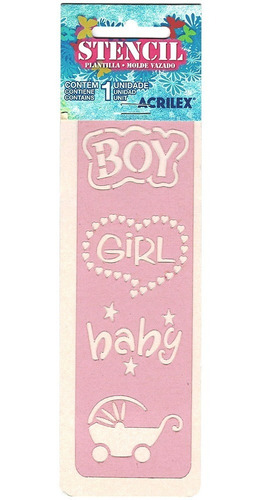 STENCIL ACRILEX 16X5 CMS. BEBE