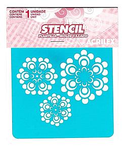 STENCIL ACRILEX 10X10 CMS. FLORES