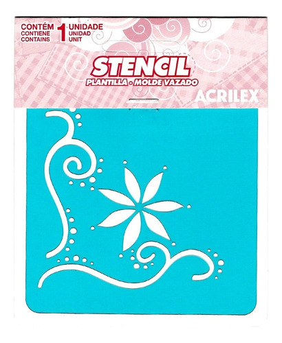 STENCIL ACRILEX 10X10 CMS. TULIPAS/FLORAL
