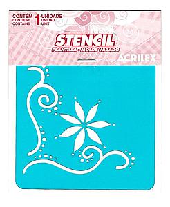 STENCIL ACRILEX 10X10 CMS. TULIPAS/FLORAL