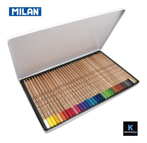 LAPICES MILAN JUMBO CAJA METALICA 36 COLORES