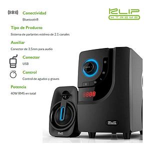 PARLANTE SUBWOOFER KLIPXTREME BLU WAVE II 2.1 BT/SD/USB/40W KWS-616