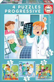 PUZZLE INFANTIL PROGRESIVO PROFESIONES 4 PUZZLES  +3