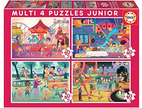 PUZZLE INFANTIL PROGRESIVO 4 PUZZLES PARQUE DE ATRACCIONES +4