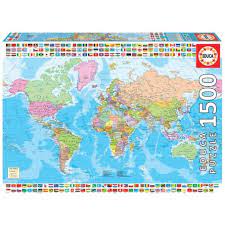 PUZZLE 1500 PIEZAS MAPAMUNDI POLITICO +14