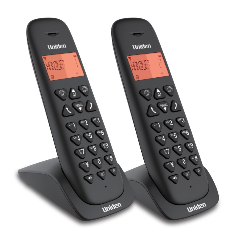 KIT DE TELEFONOS INALAMBRICOS UNIDEN AT3102-2 NEGRO