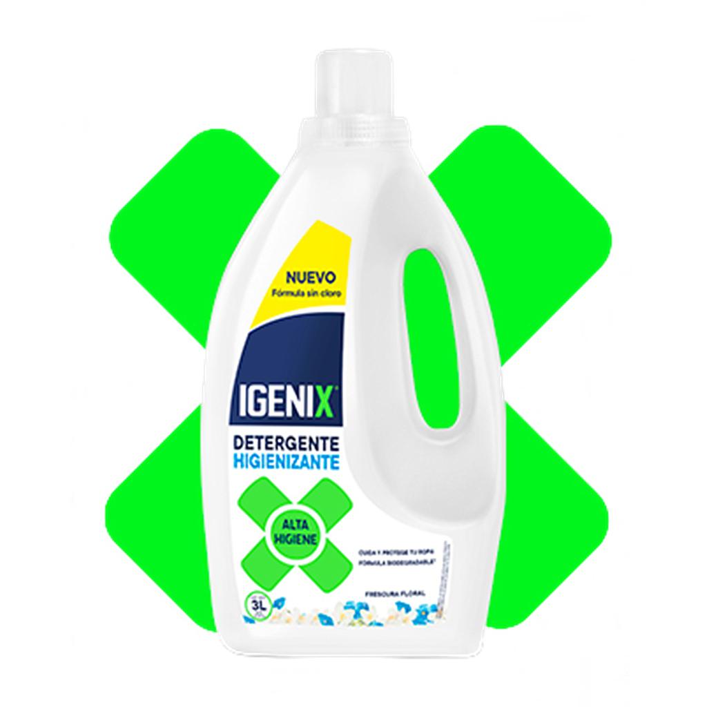 DETERGENTE DE ROPA LIQUIDO IGENIX 3 LITROS FRESCUIRA FLORAL ( CA )