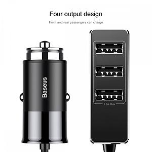 CARGADOR DE AUTO BASEUS 4 USB 5.5Amp NEGRO