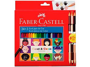 LAPICES DE COLORES FABER 24 COLORES MAS 3 COLORES PIEL BICOLOR