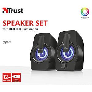 PARLANTE TRUST GEMI RGB 12W USB NEGRO