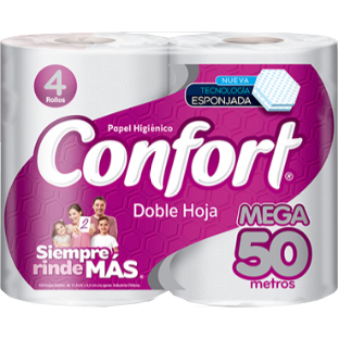 HIGIENICO CONFORT DOBLE HOJA 4 X 50 Mtrs.