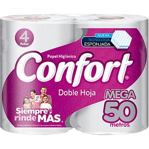 HIGIENICO CONFORT DOBLE HOJA 4 X 50 Mtrs.