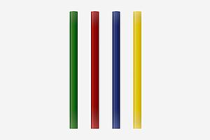 SILICONA EN BARRA GLITTER RAPID 4 COLORES 7MM. 36UNID