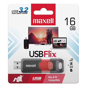 PENDRIVE MAXELL RETRACTIL USB FLIX 3.2 16GB ROJO