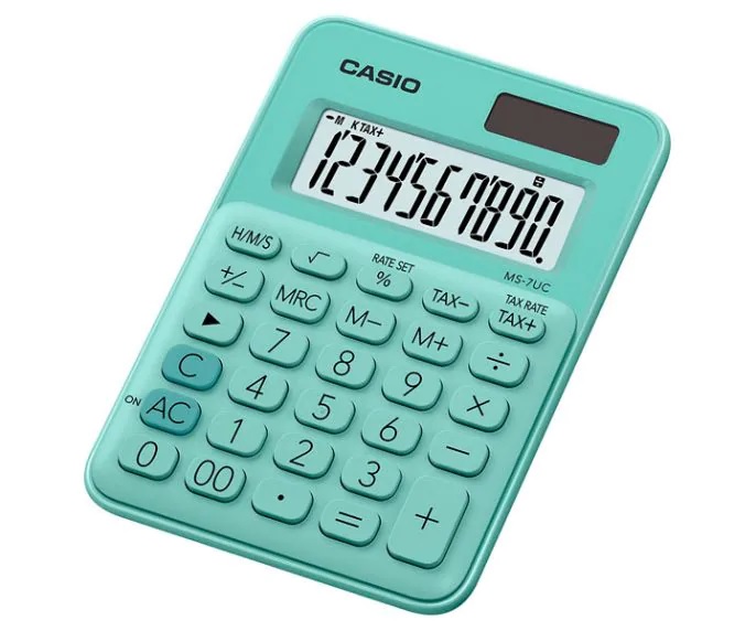 CALCULADORA CASIO DE ESCRITORIO 10 DIGITOS MS-7UC-GN
