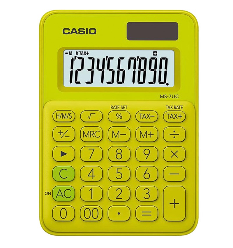 CALCULADORA CASIO DE ESCRITORIO 10 DIGITOS MS-7UC-YG