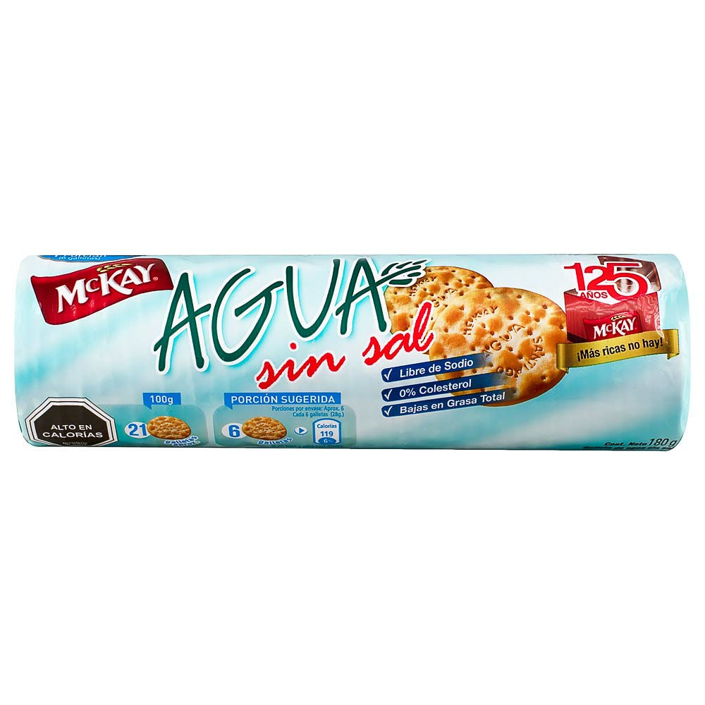 GALLETA MACKAY AGUA SIN SAL 180GRS.