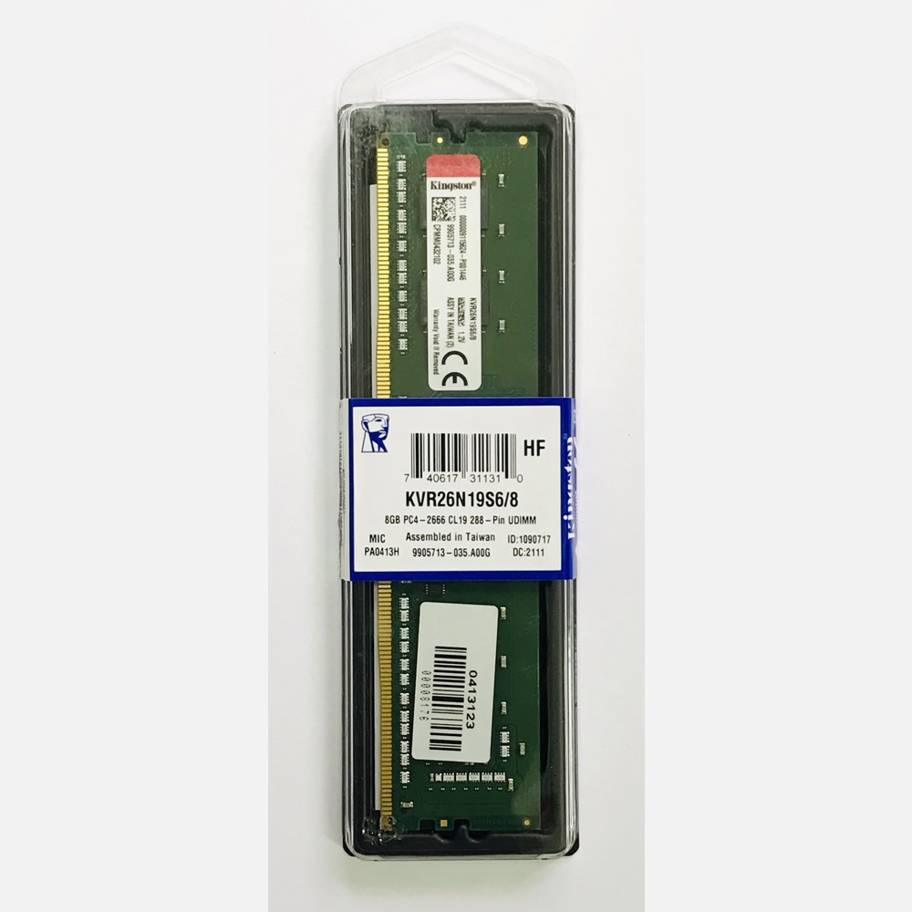 MEMORIA RAM KINGSTON KVR 8GB 2666MHZ DDR4 DIMM KVR26N19S6/8