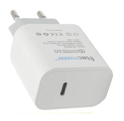 CARGADOR DE CELULAR TECMASTER CARGA RAPIDA TIPO C TM-200524 CON CABLE USB-C