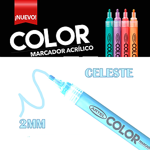 MARCADOR ACRILICO ARTEL CELESTE 2MM