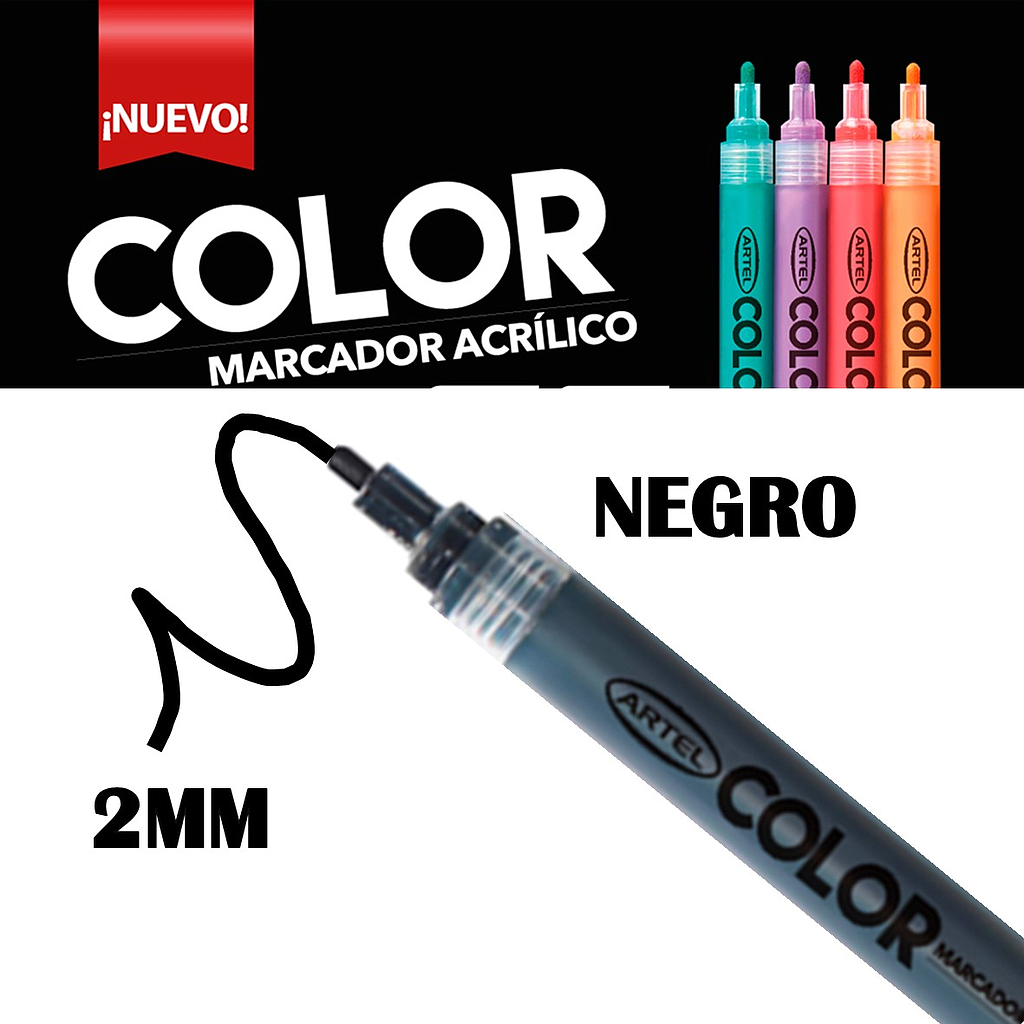 MARCADOR ACRILICO ARTEL NEGRO 2MM