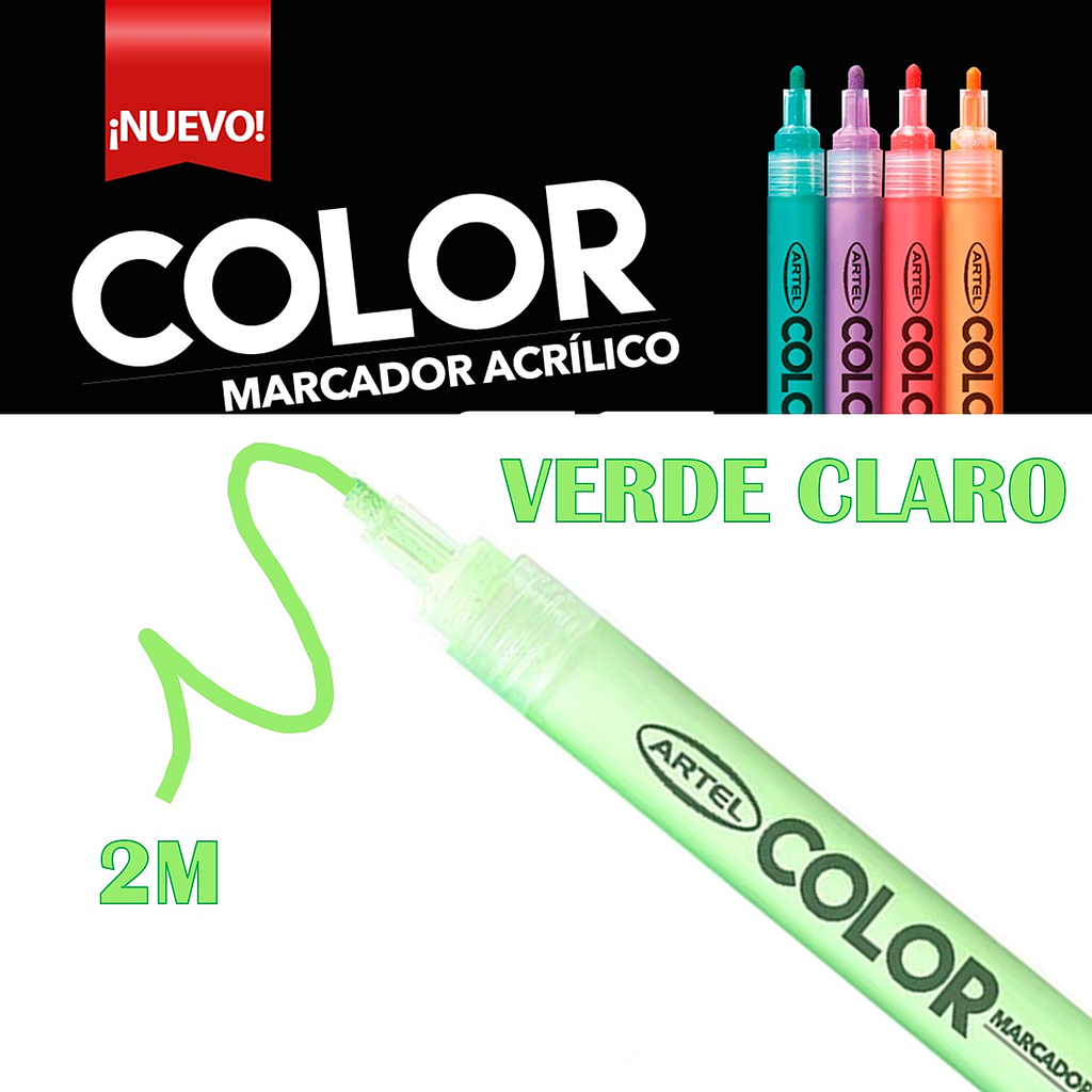 MARCADOR ACRILICO ARTEL FLUOR VERDE 2MM