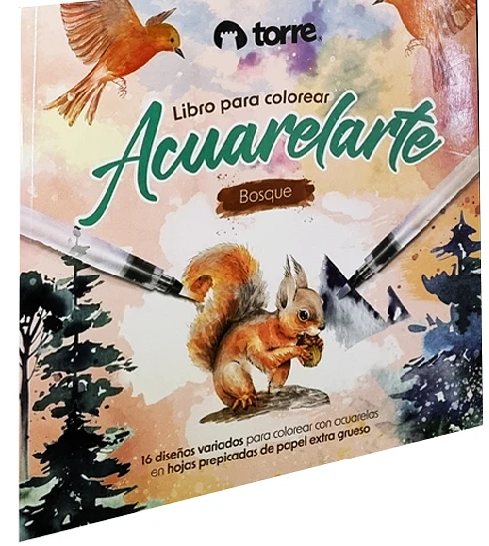 LIBRO TORRE PARA COLOREAR ACUARELA