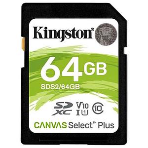 TARJETA DE MEMORIA SD PORTATIL KINGSTON CANVAS PLUS 64GB SDXC 100/MB/S