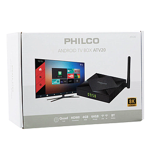 ANDROID TV BOX PHILCO 8K ANDROID 10  BT 4GB RAM 64GB ROM ATV20