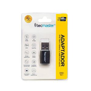 ADAPTADOR TECMASTER OTG USB C HEMBRA A USB A MACHO 3.0 TM-100538