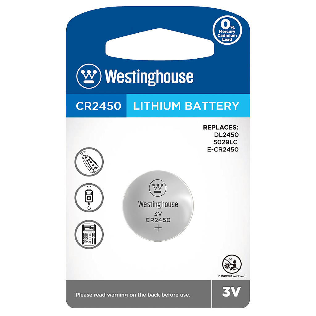 PILA WESTINGHOUSE CR2450 3V LITHIO